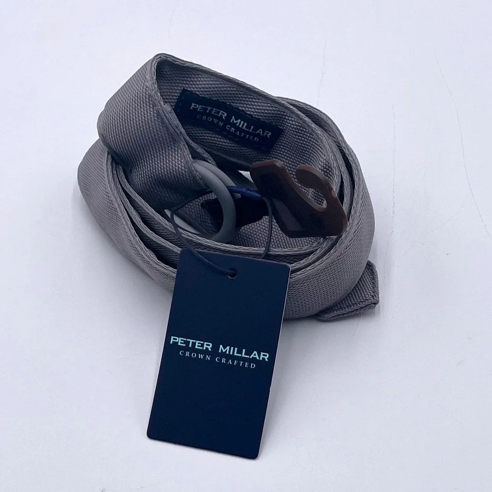 Peter Millar Crown Crafted Mens Gray Canvas Belt Size L ME0XA515 MSRP 90